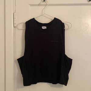 Outdoor voices cutout muscle crop tank black sz M